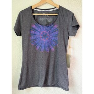 NWT Green Apple Active Mandala Graphic Yoga Tee Gray Boho Eco Friendly Size M